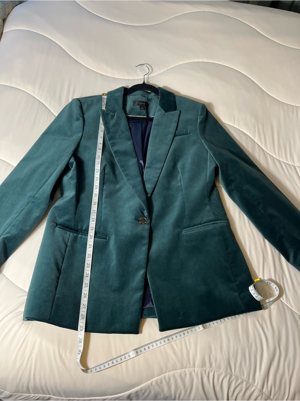 J. Crew Women’s Tailored Velvet Blazer Jacket - Deep Teal